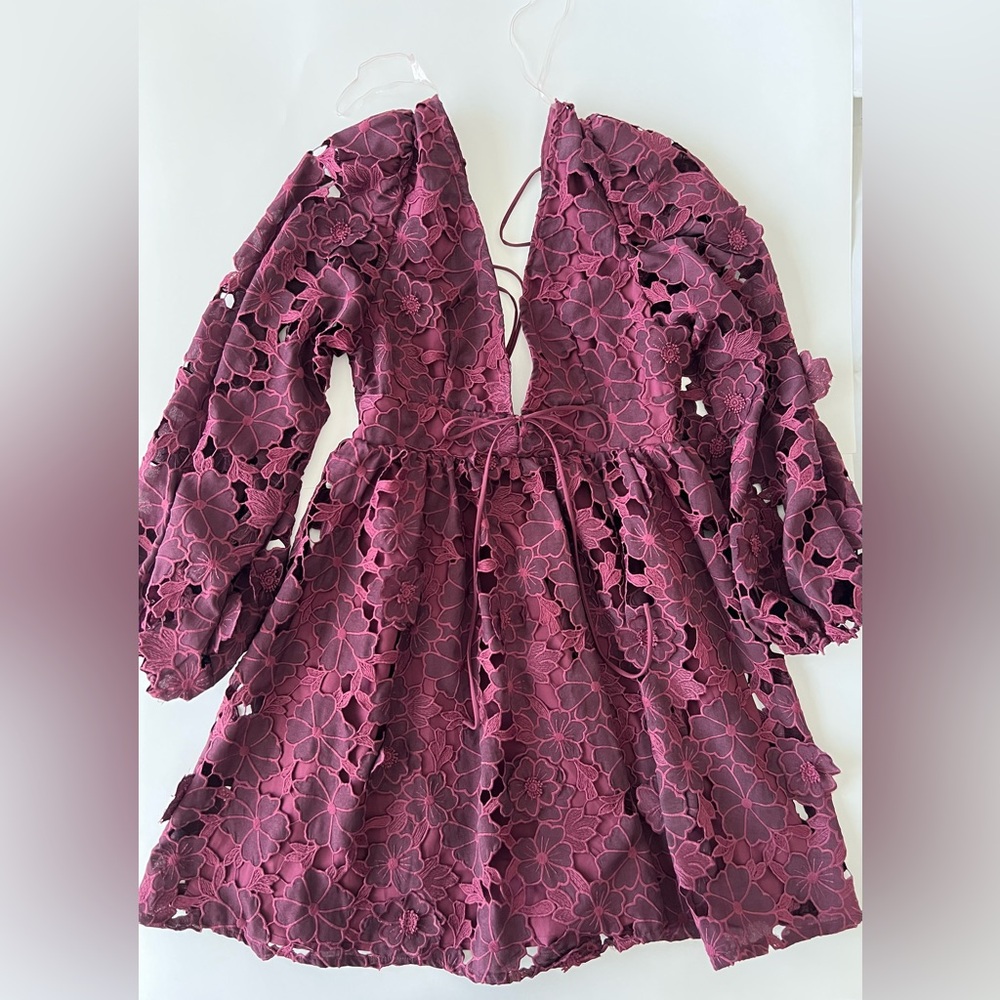 Altar'd State Floral Lace Crochet Dress - Purple Sun Goddess size Small